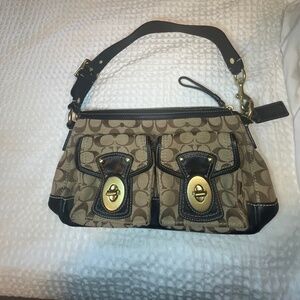 Coach Signature Turnlock Shoulder Bag | Legacy Collection | Dual Pockets